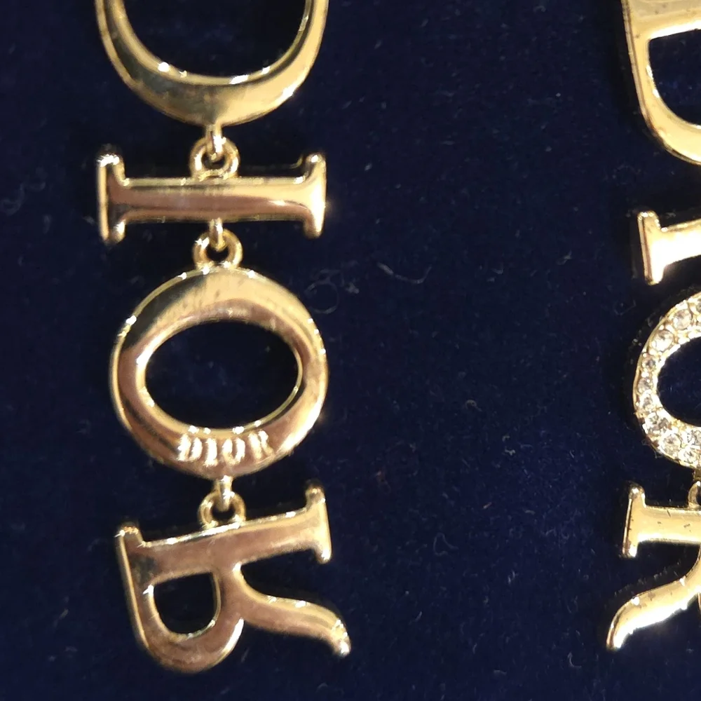 Dior Gold and Pearl Logo Earrings - Picture 4 of 5